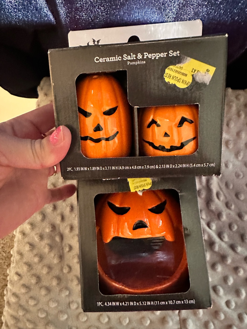 Orange Pumpkin kitchen scrub pad holder and salt and pepper shaker
